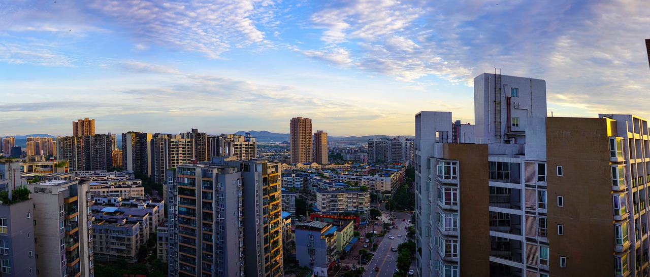 city sunset panorama free photo