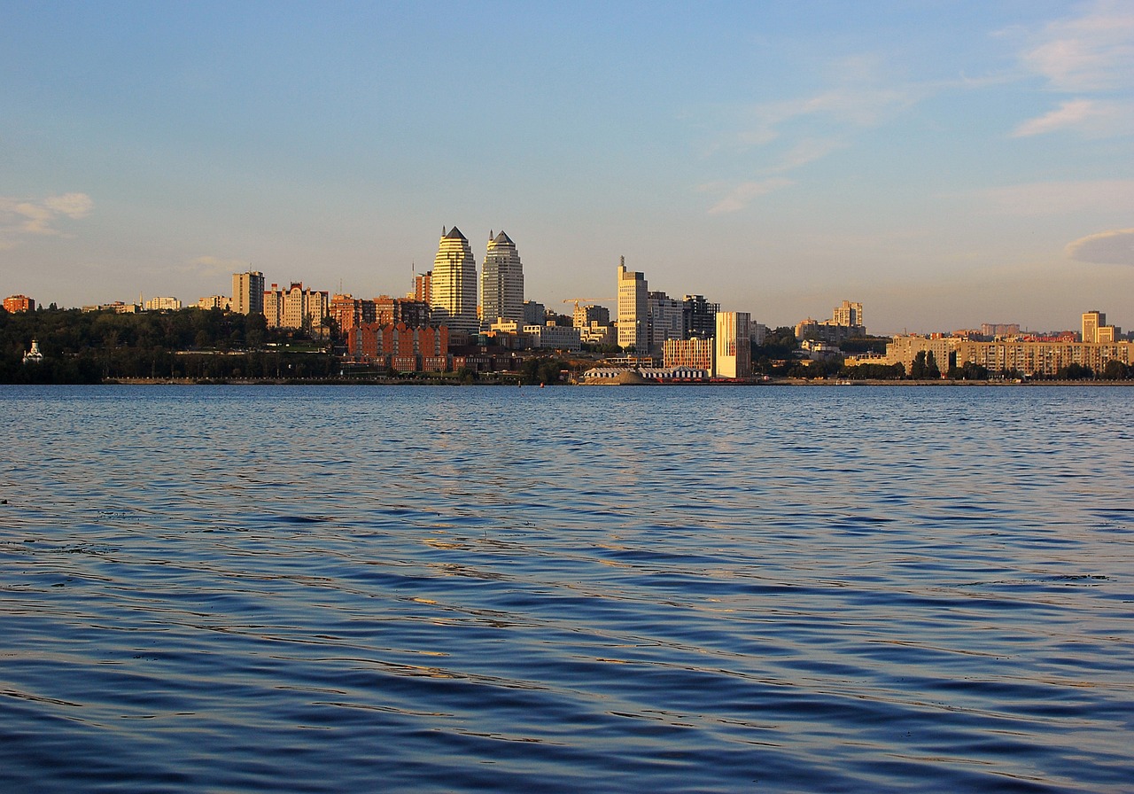 city river morning free photo