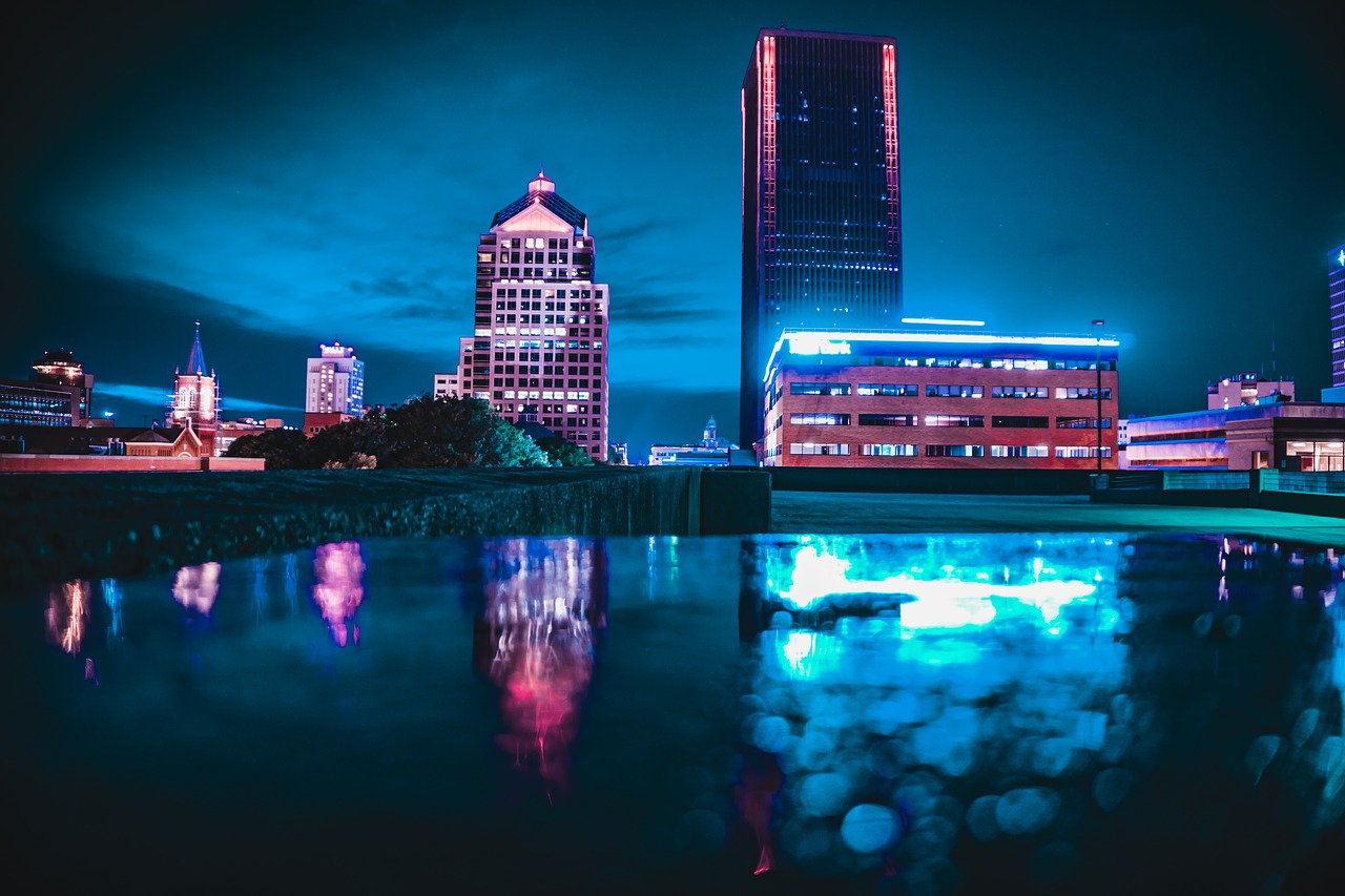 city  bridge  night free photo