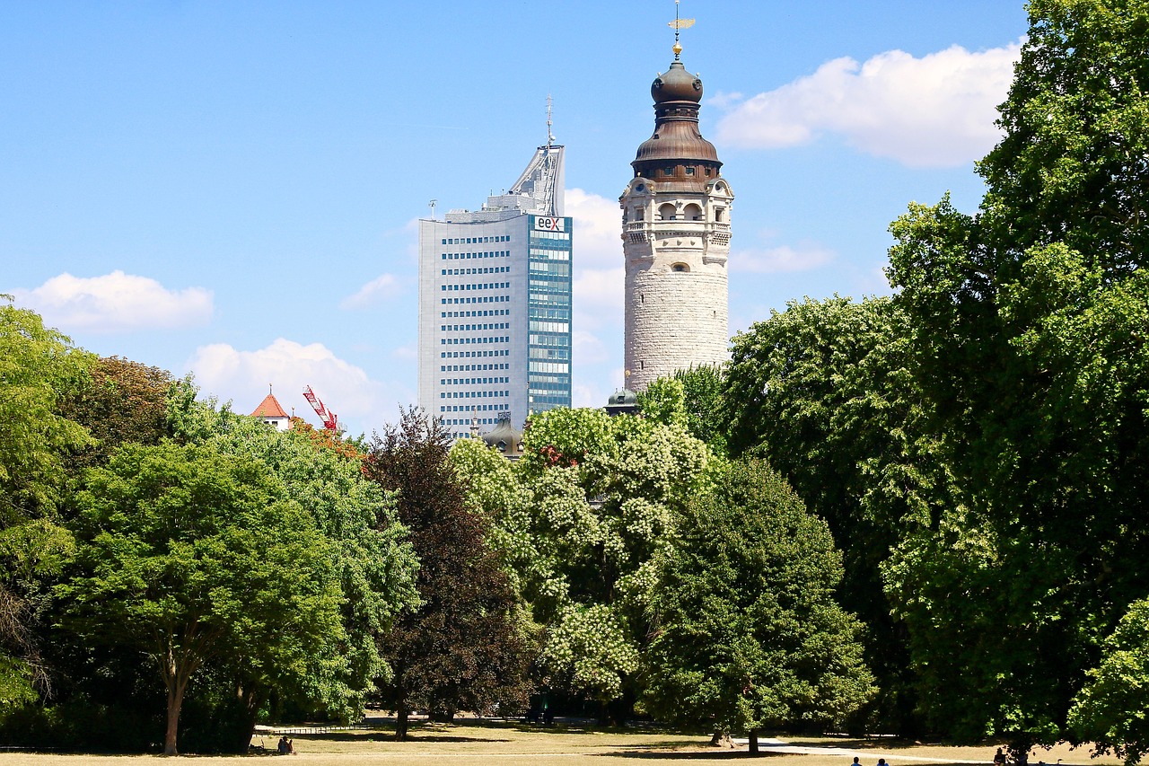 city  leipzig  skyline free photo