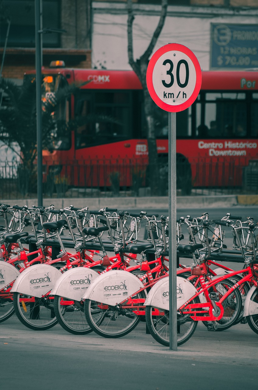 city  bikes  signal free photo