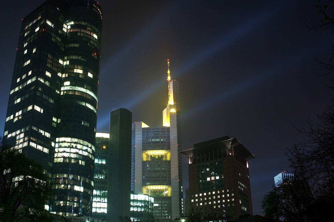 city lamps skyscrapers free photo