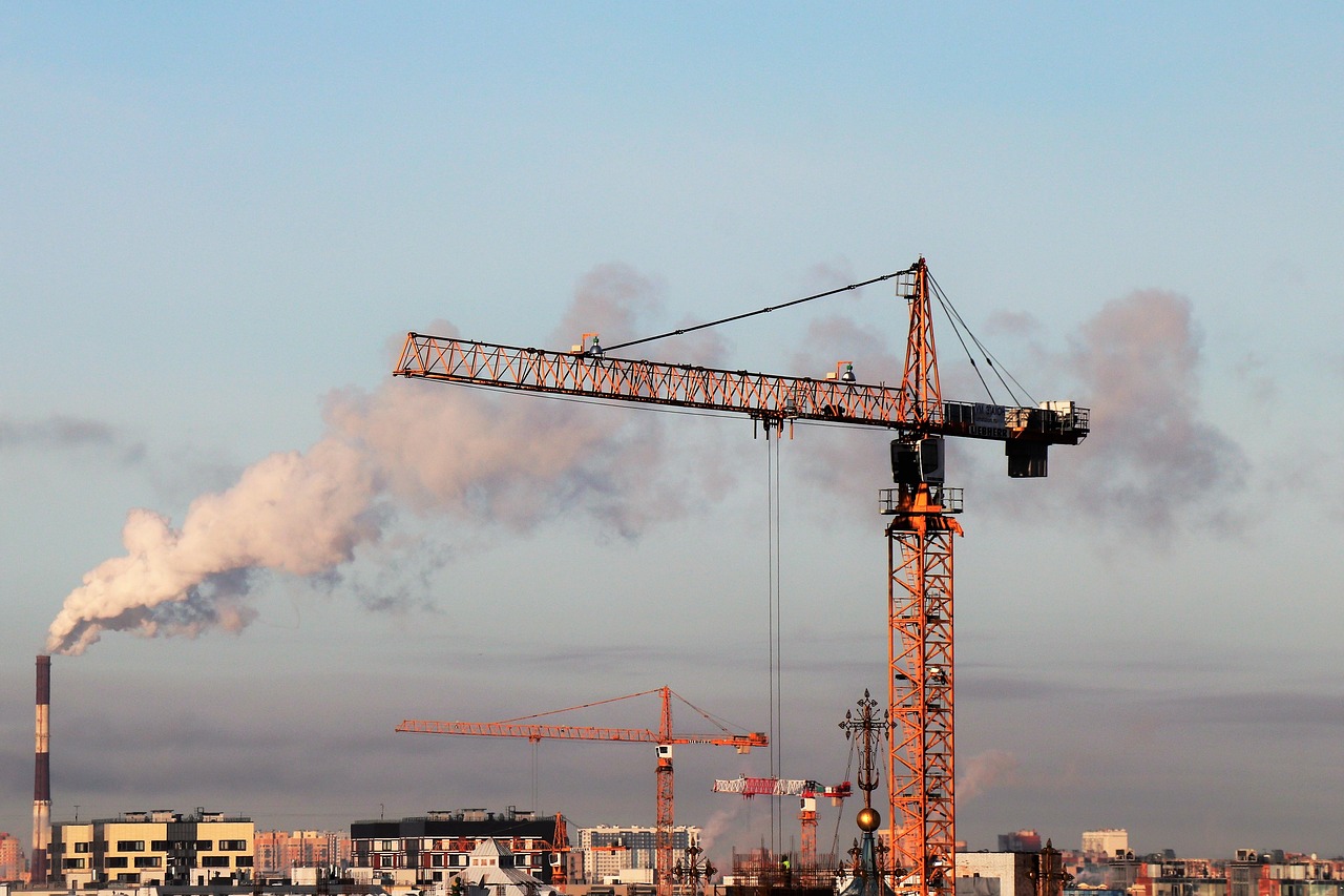 city  crane  construction free photo