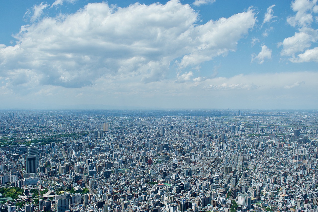 city  clouds  tokyo free photo