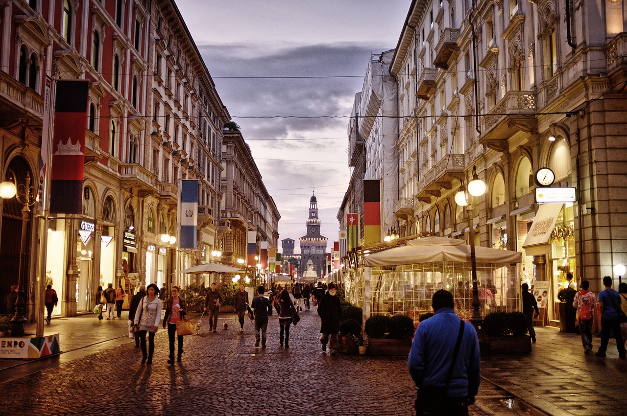 city centre street milan free photo