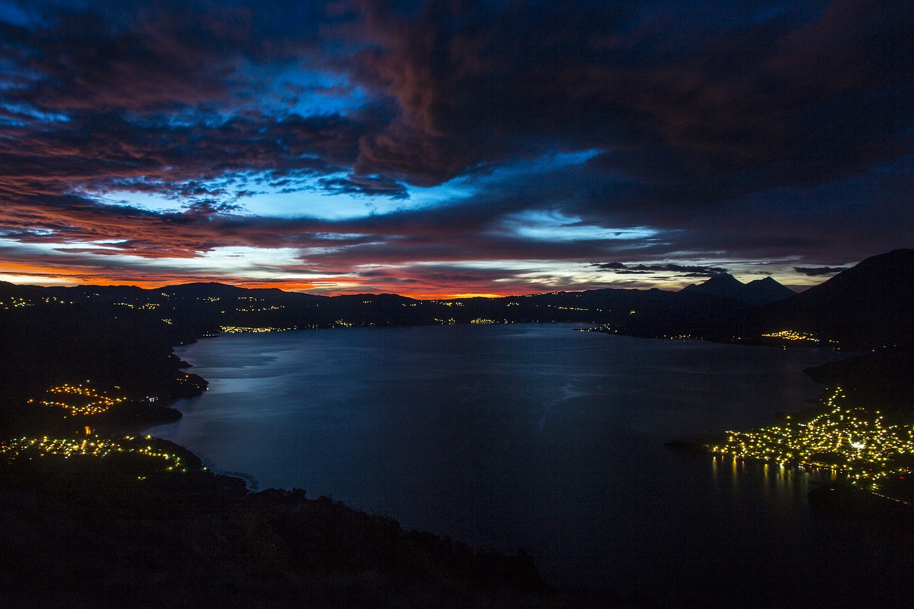 city lights coastal land coastline free photo