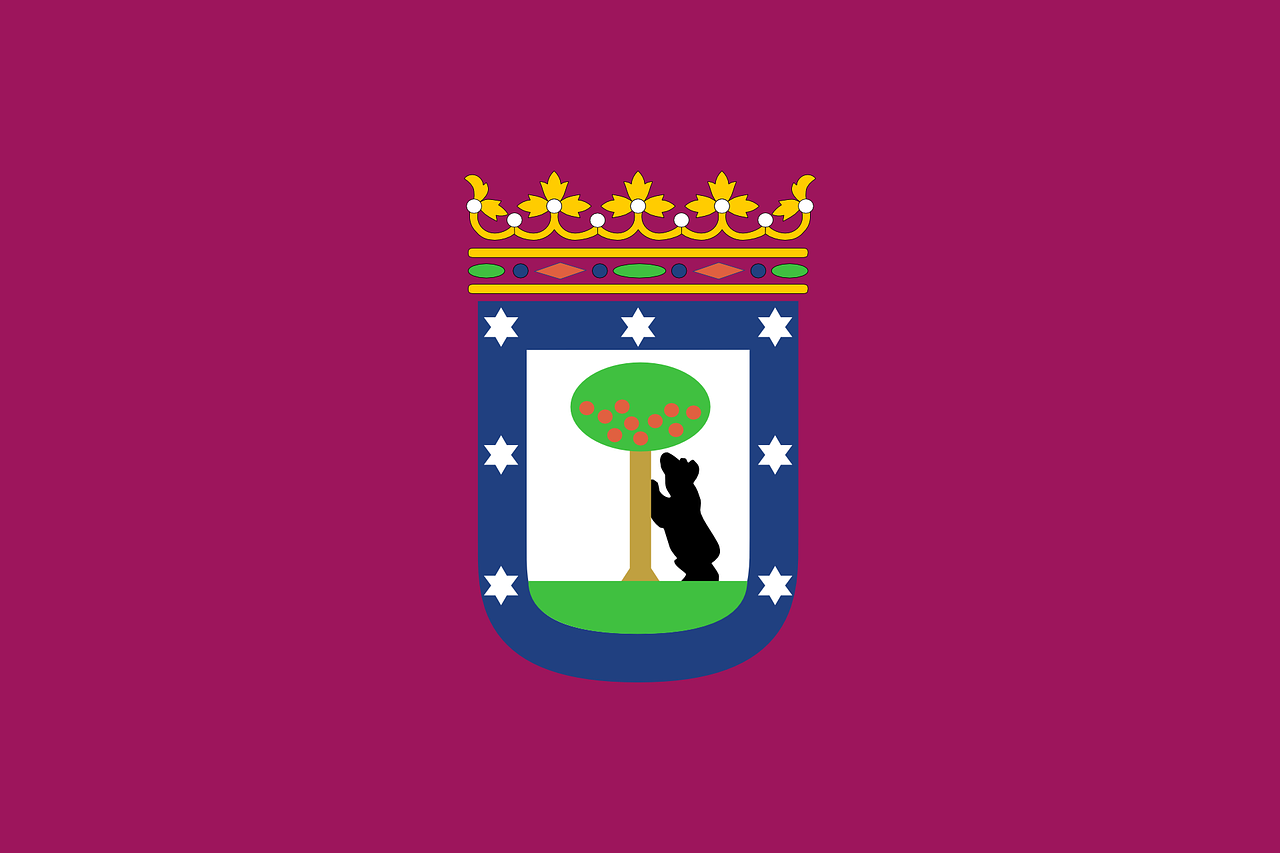 city of madrid,flag,madrid,capital,spain,european,free vector graphics,free pictures, free photos, free images, royalty free, free illustrations, public domain