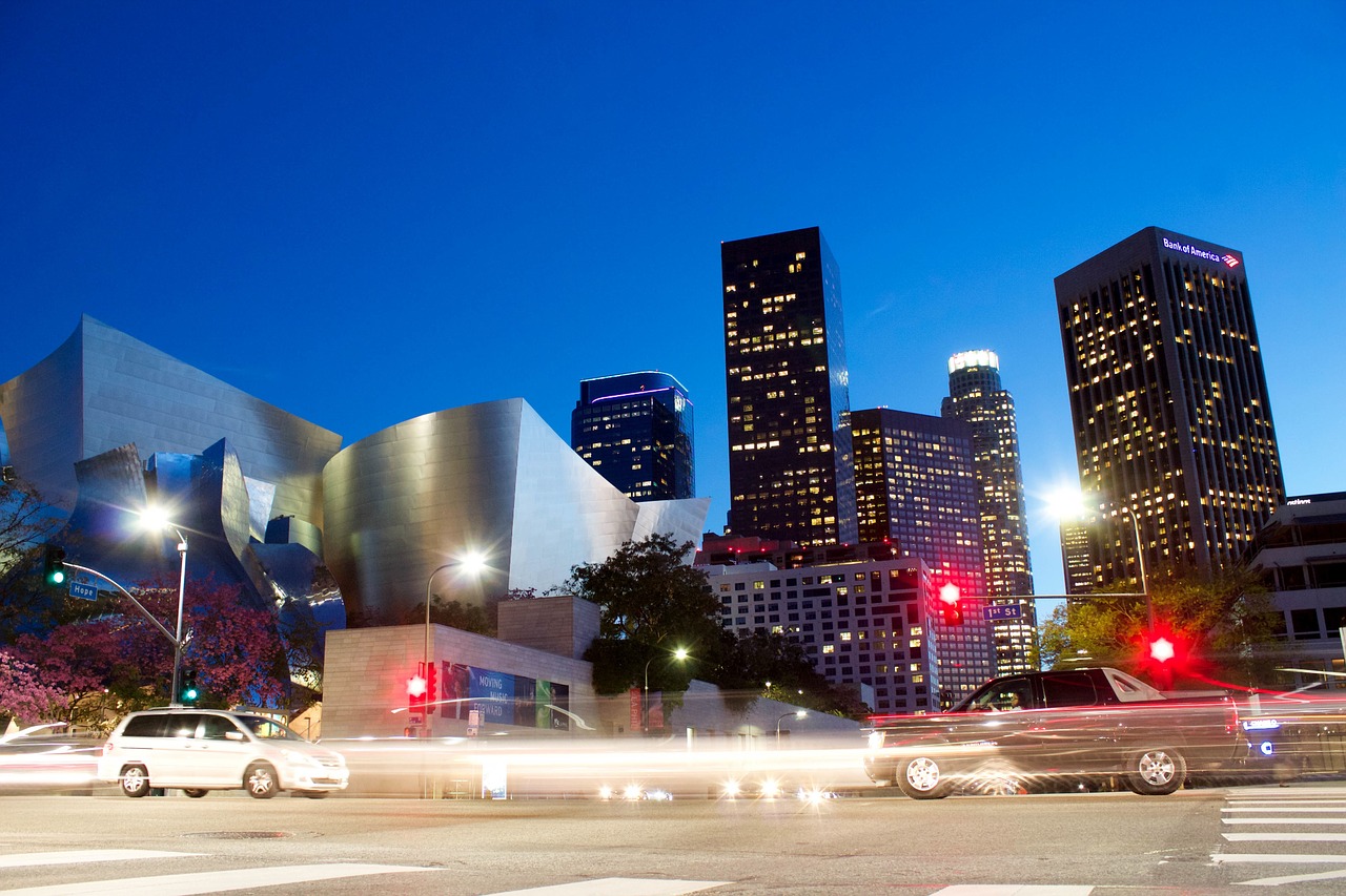 city street buildings cars free photo