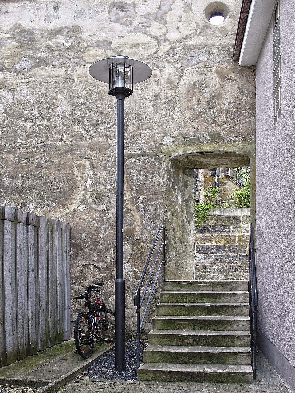 city wall passage stairs free photo