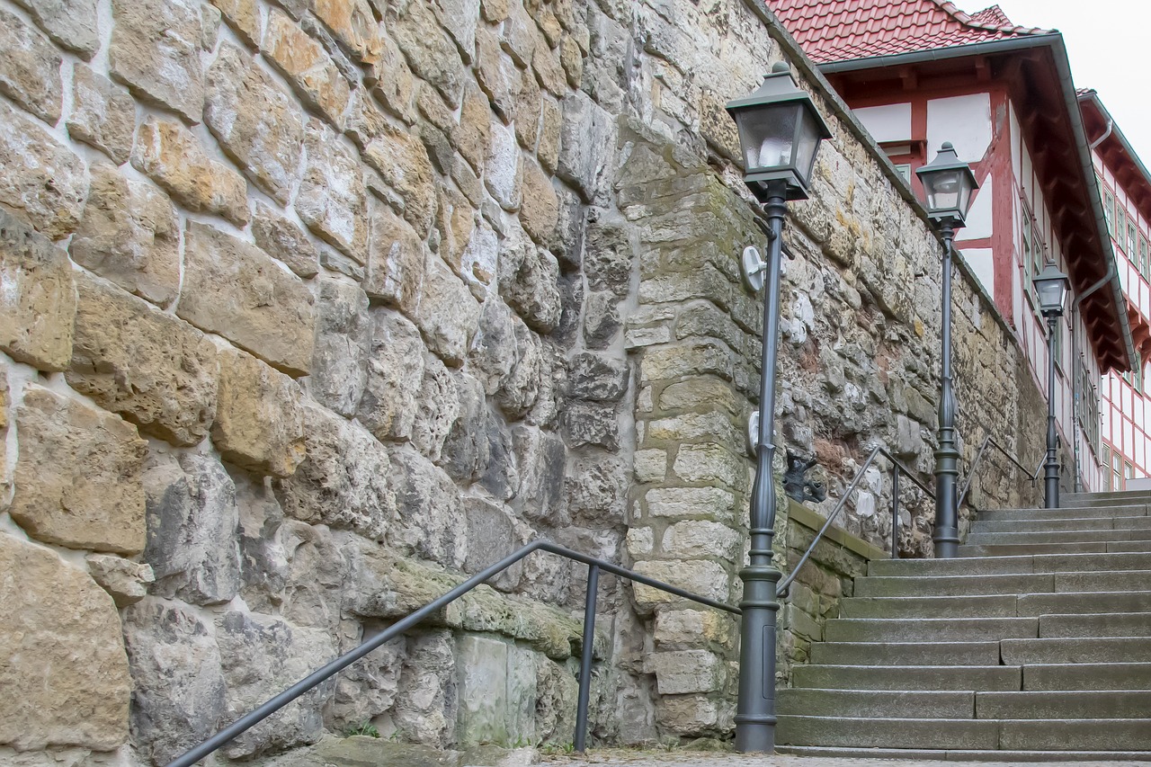 city wall stairs architecture free photo