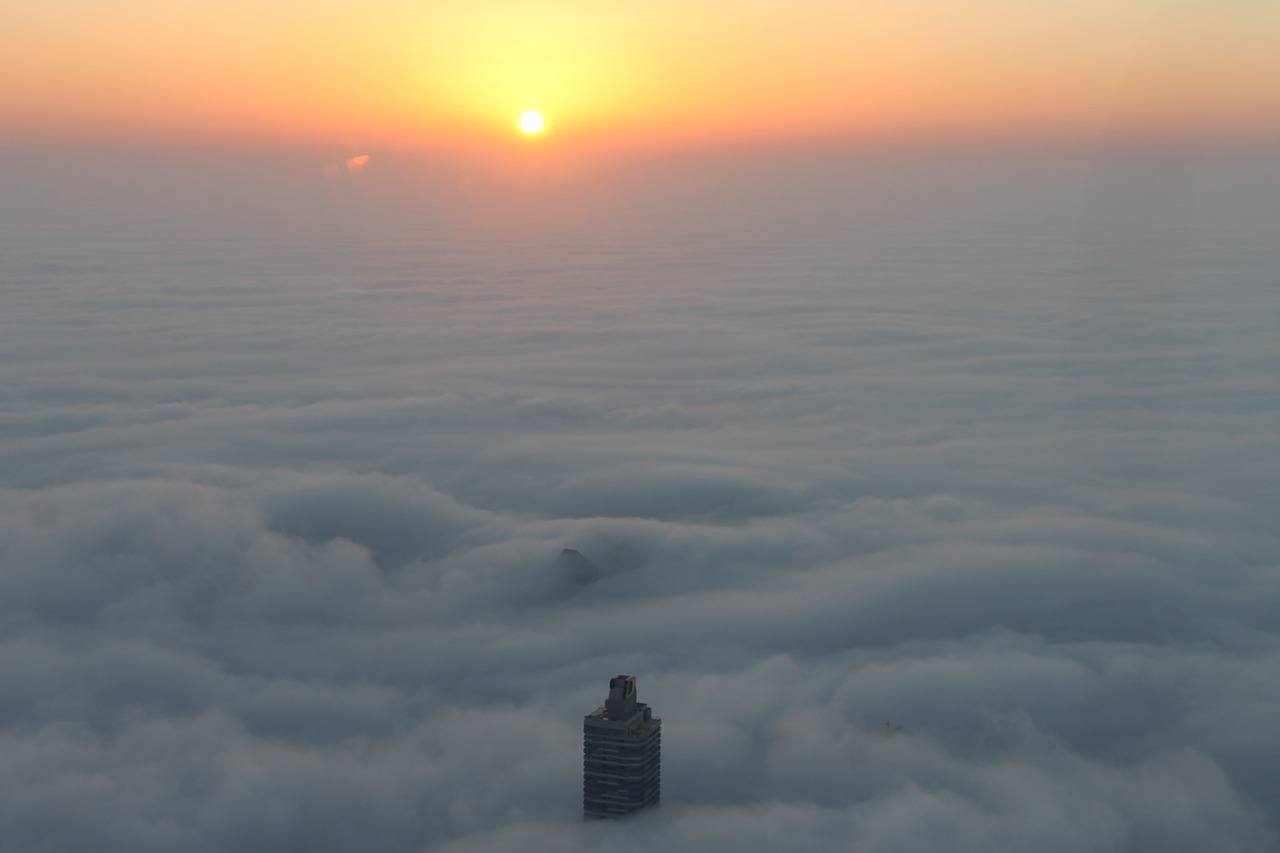 cityscape fog dubai free photo