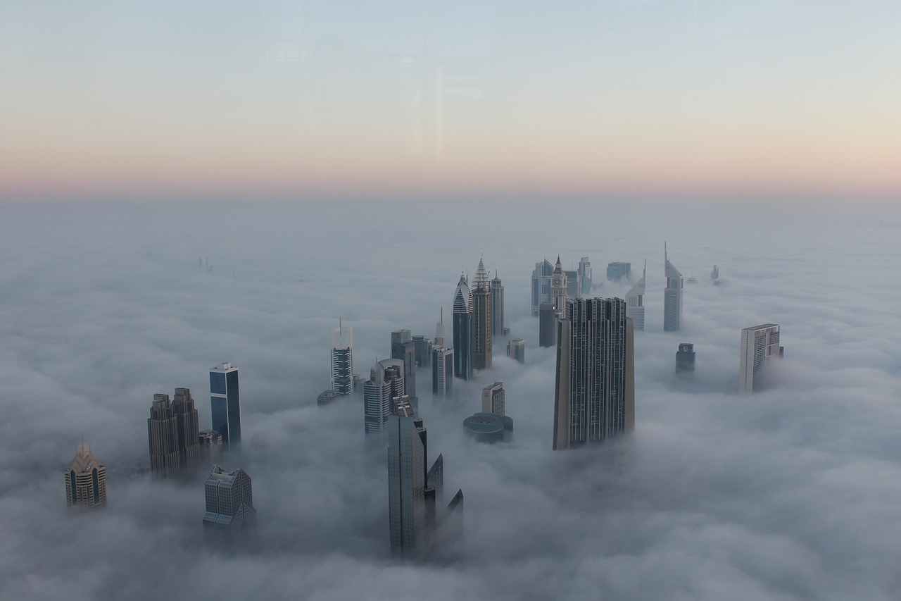 cityscape fog dubai free photo