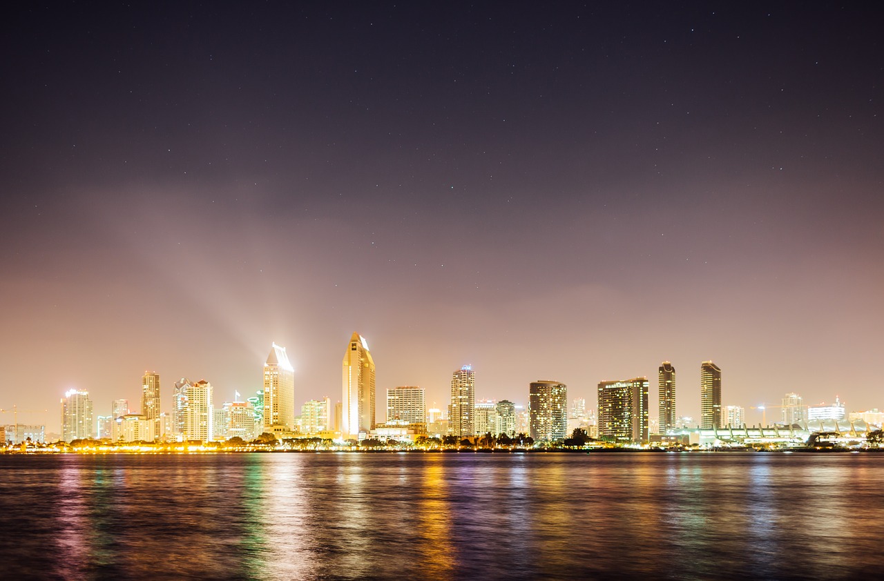 cityscape night skyline free photo