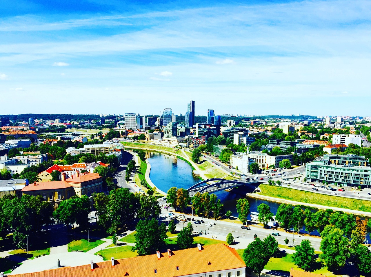 cityscape view river free photo