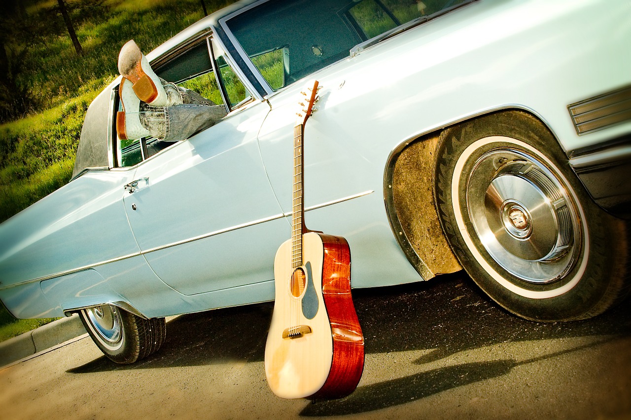 classic car boots acoustic guitar free photo