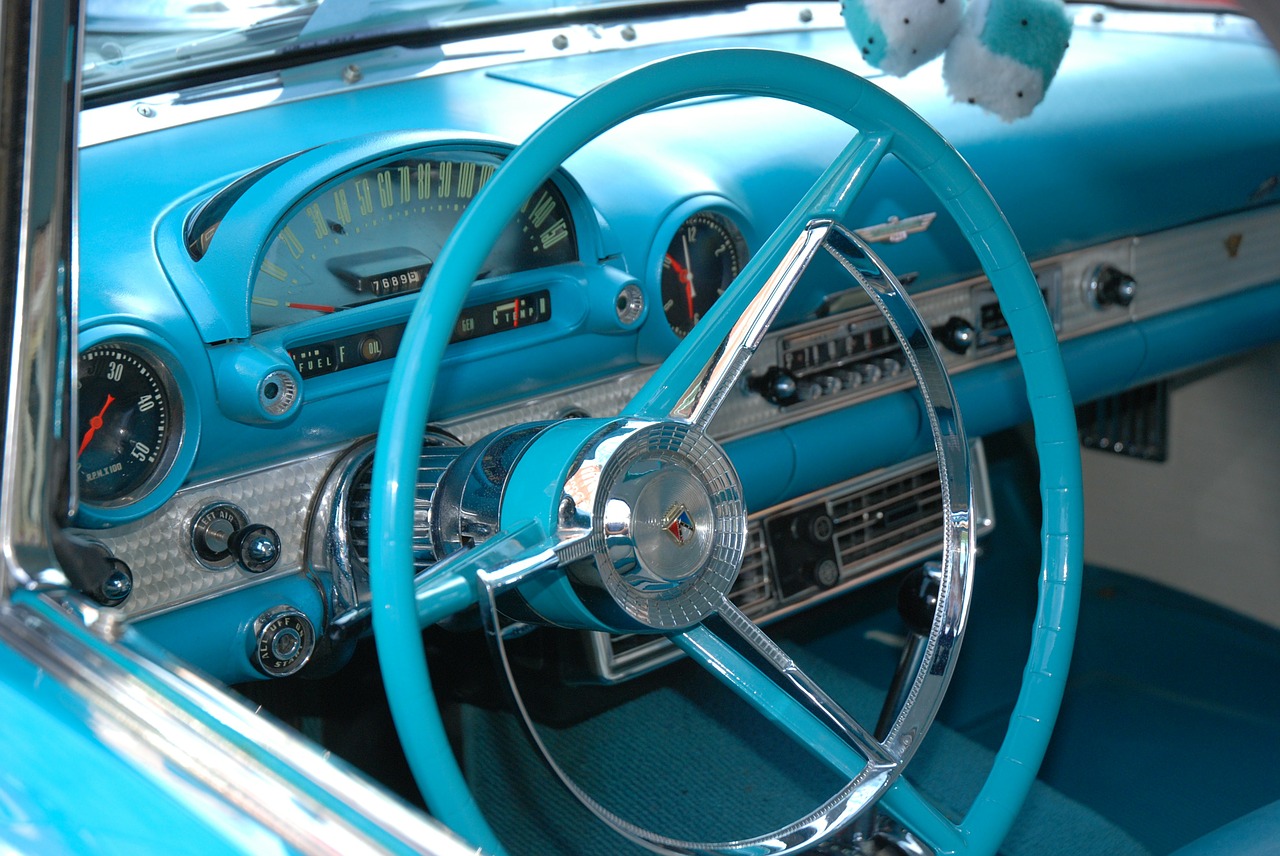 classic car blue classic free photo