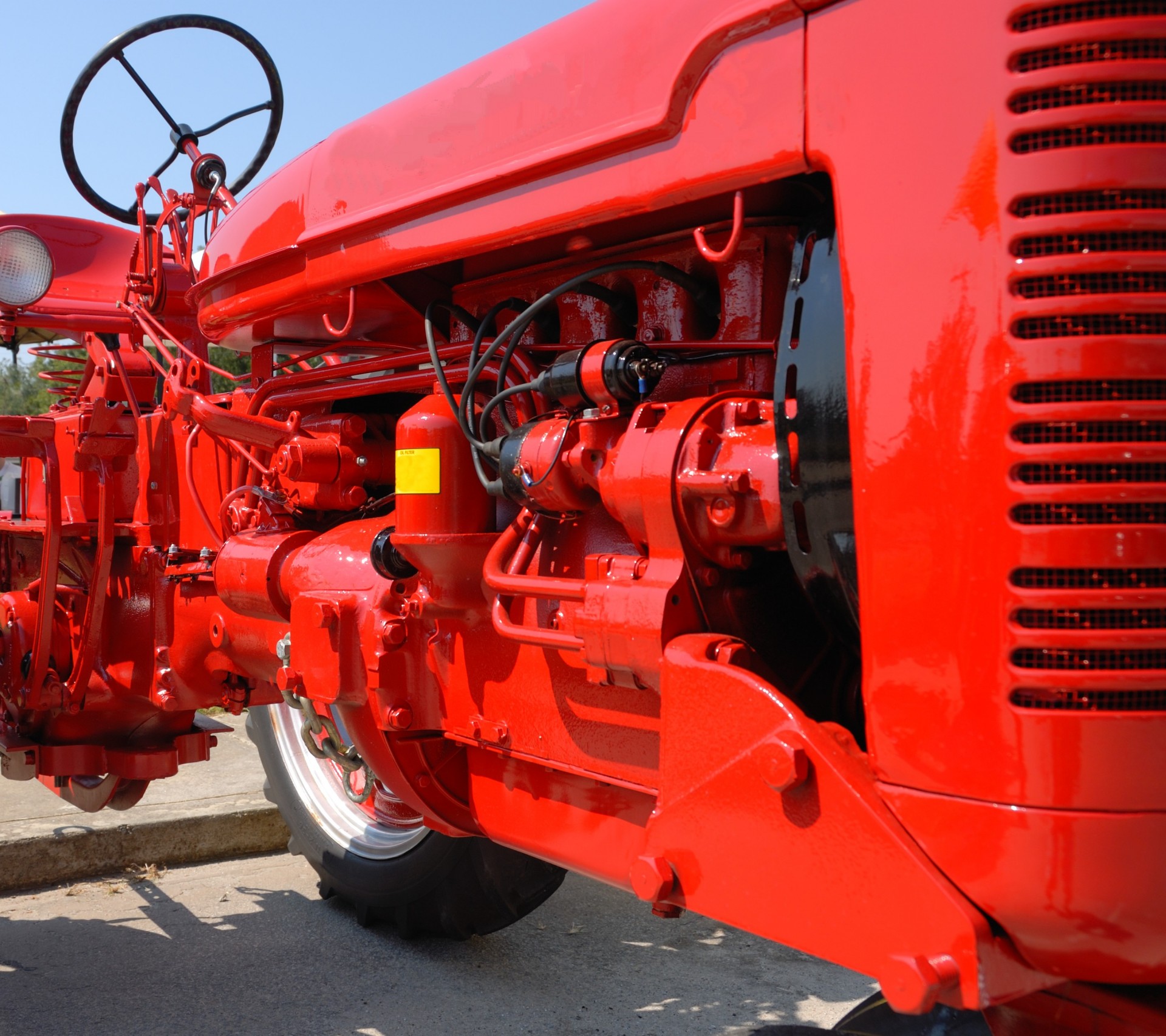 vintage red tractor free photo