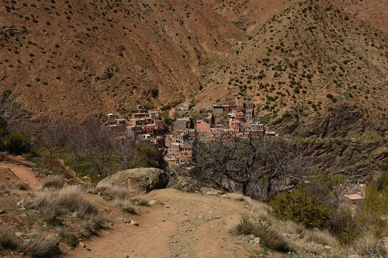 clay buildings steppe landscape free photo