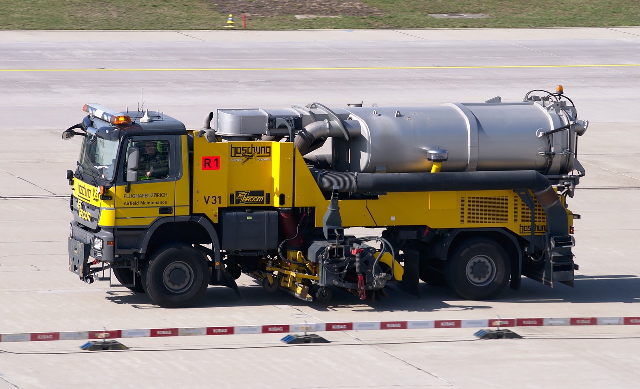 cleaning vehicle airport sweeper free photo