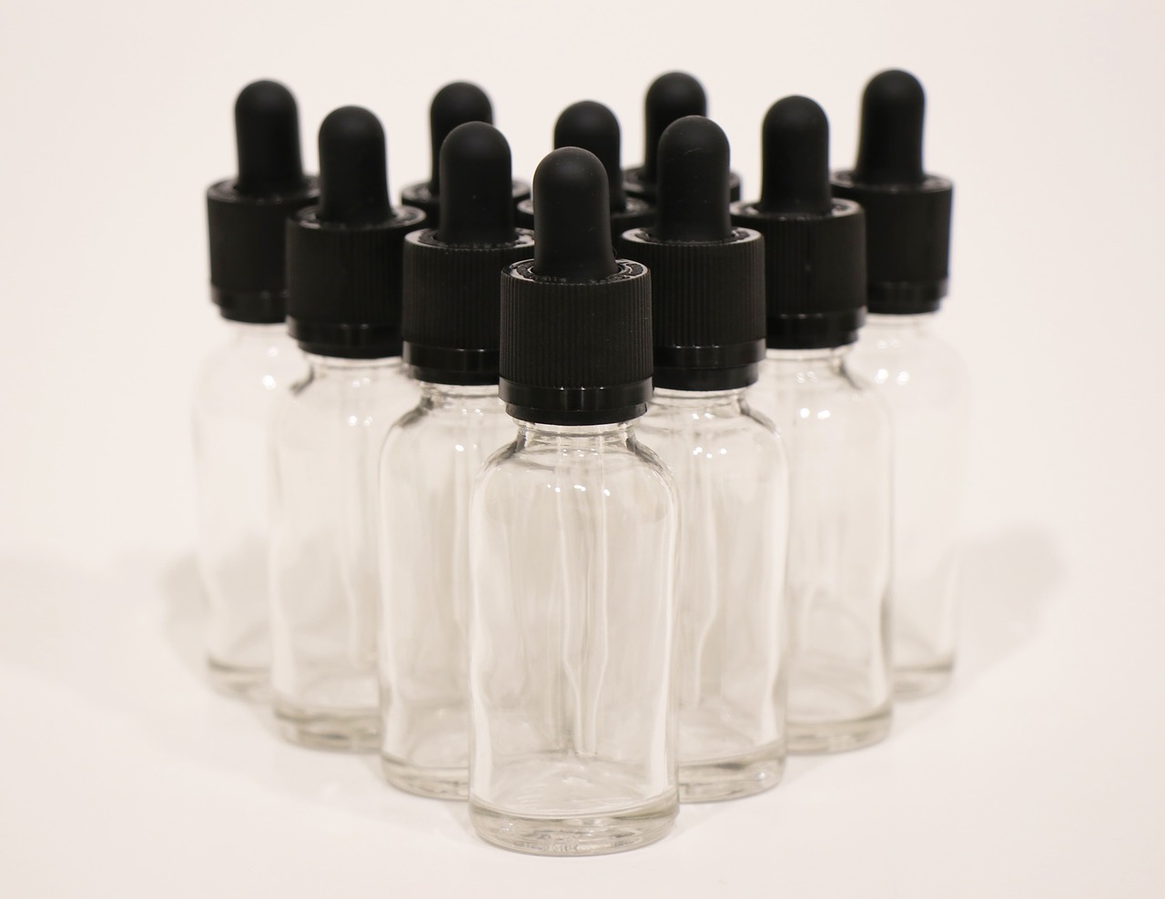 clear  glass dropper  bottles free photo