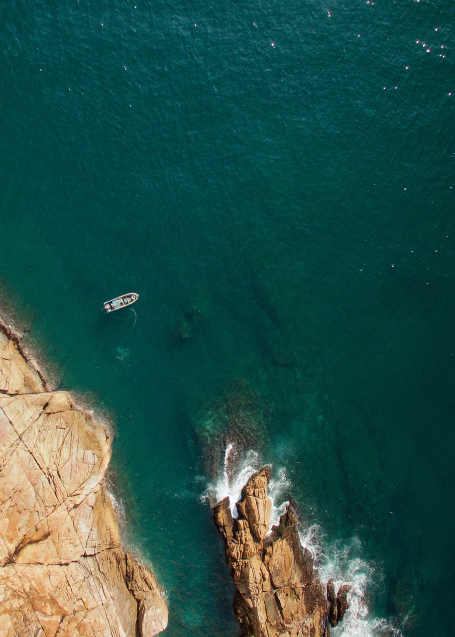 cliff island aerial photography free photo