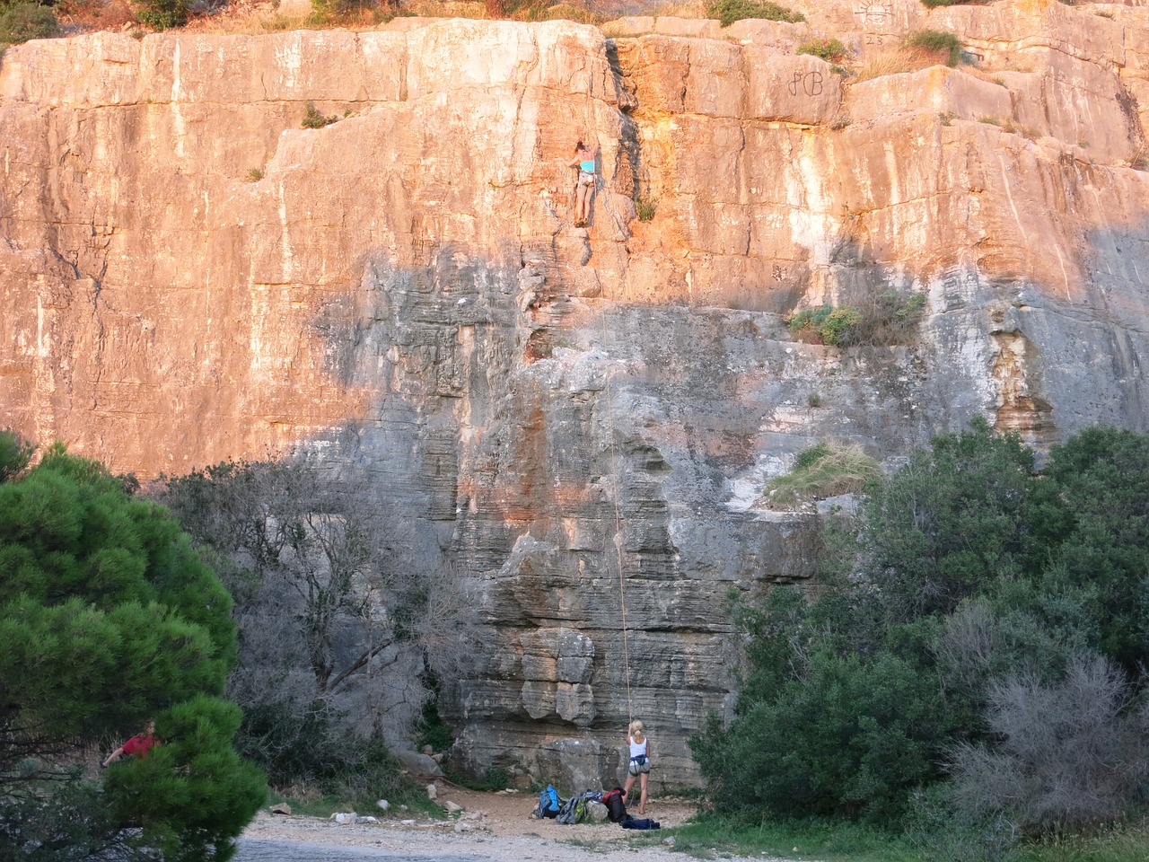 cliff rock climbing nature free photo