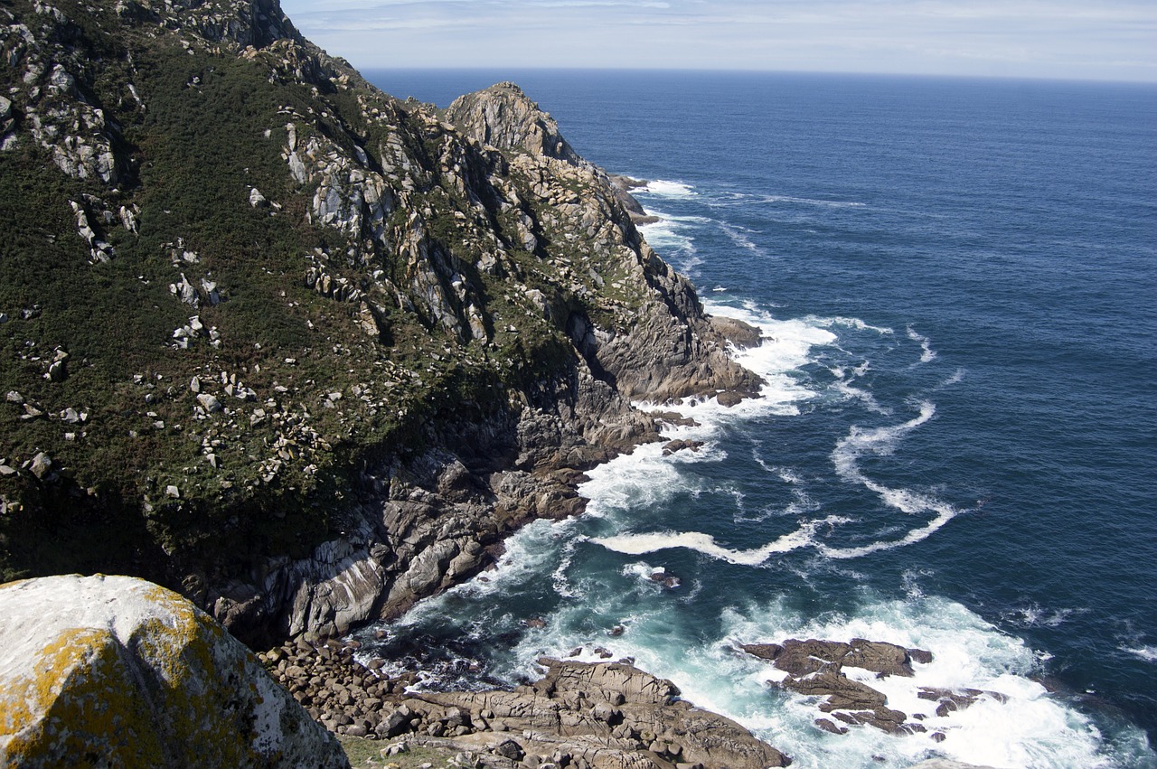 cliff sea cíes islands free photo