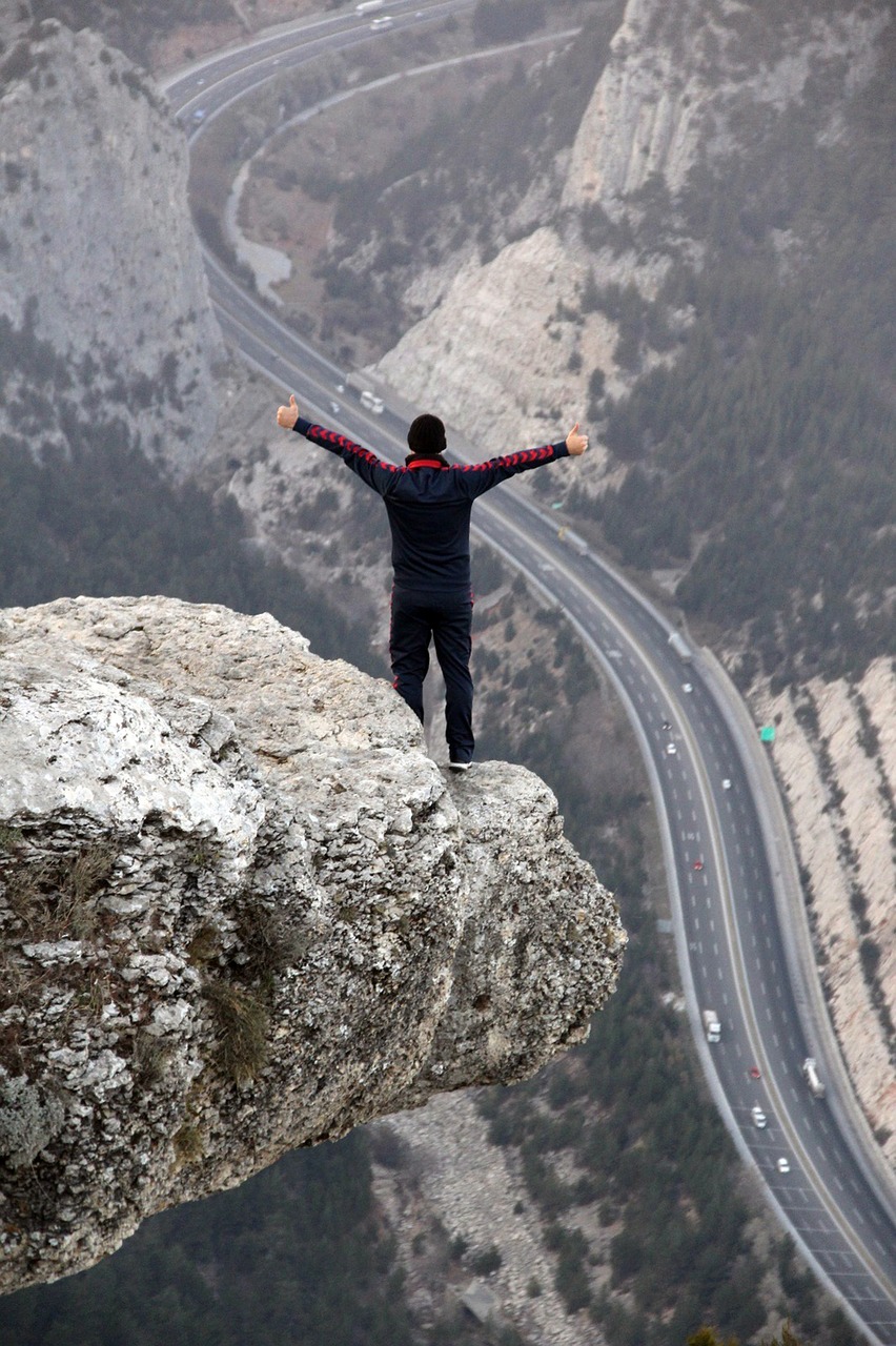 cliff freedom loneliness free photo