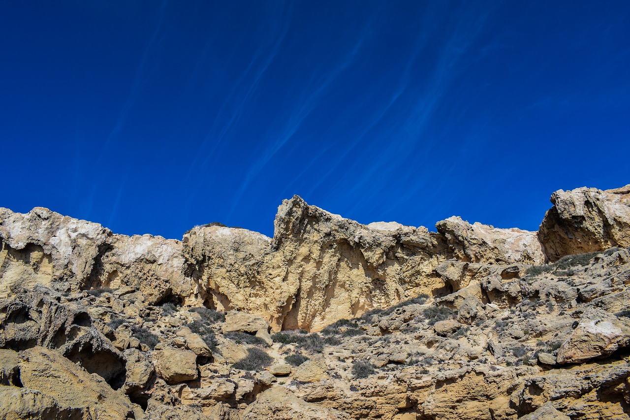 cliff rock sky free photo