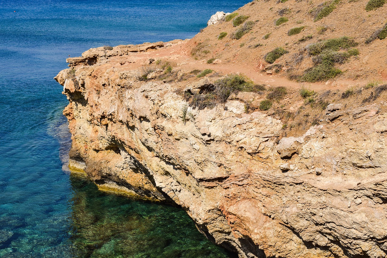 cliff rocky coast coastal path free photo