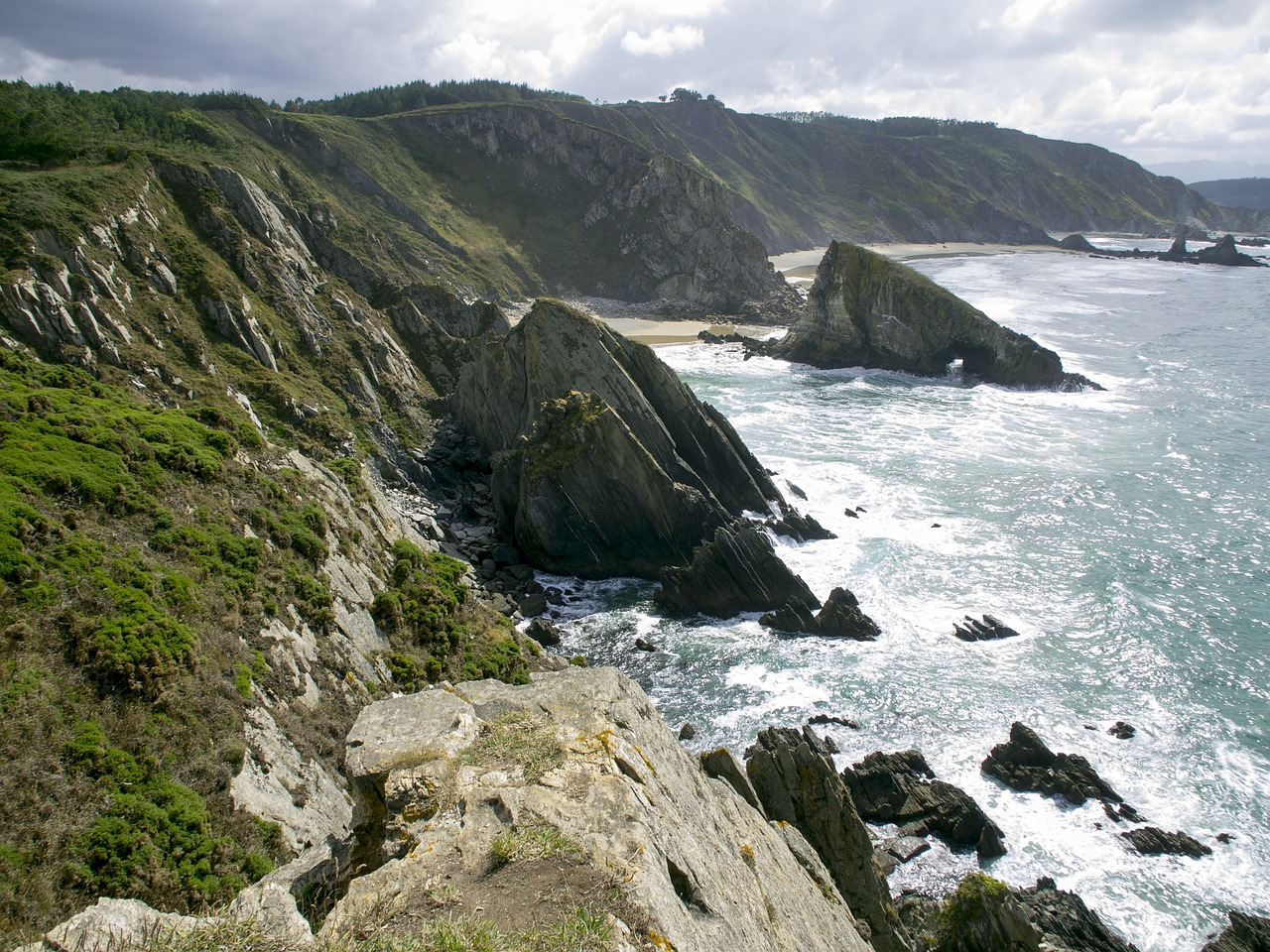 cliff rocks sea free photo