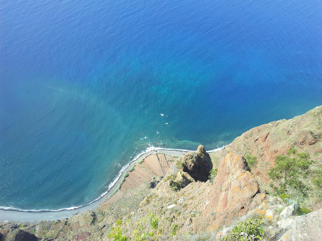 cliff sea madeira free photo