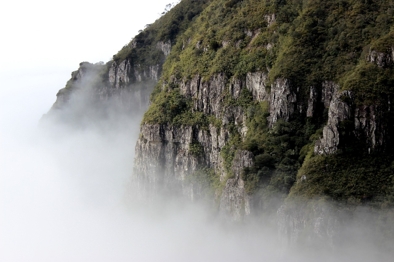 cliff fog mountain free photo
