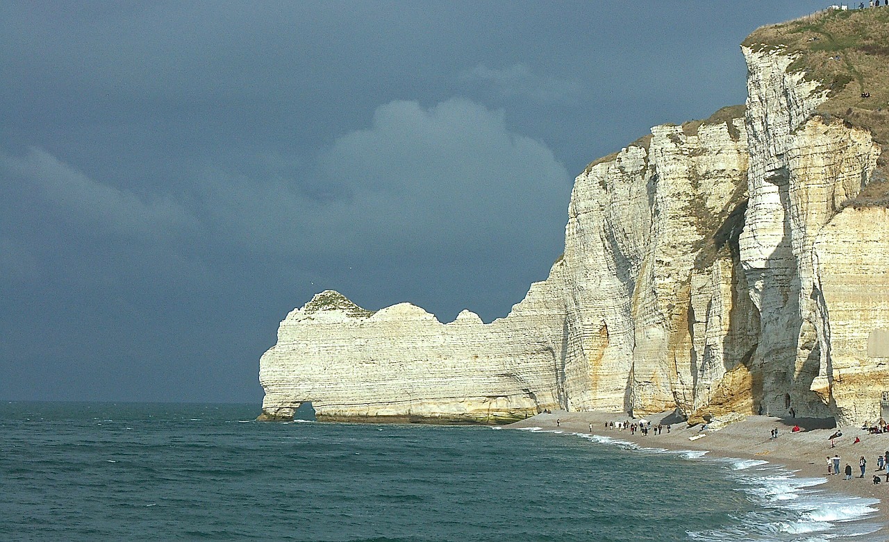 cliff normandy etretat free photo