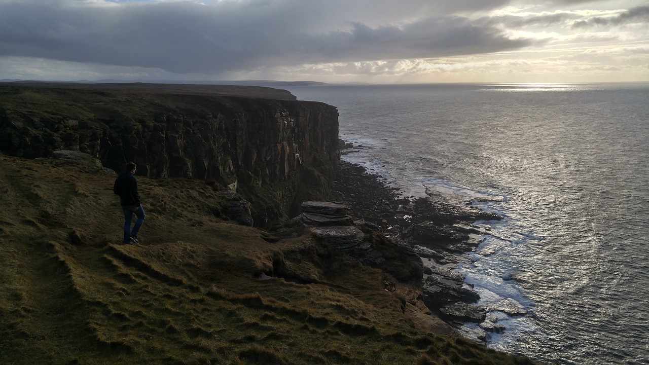 cliffs scotland sea free photo