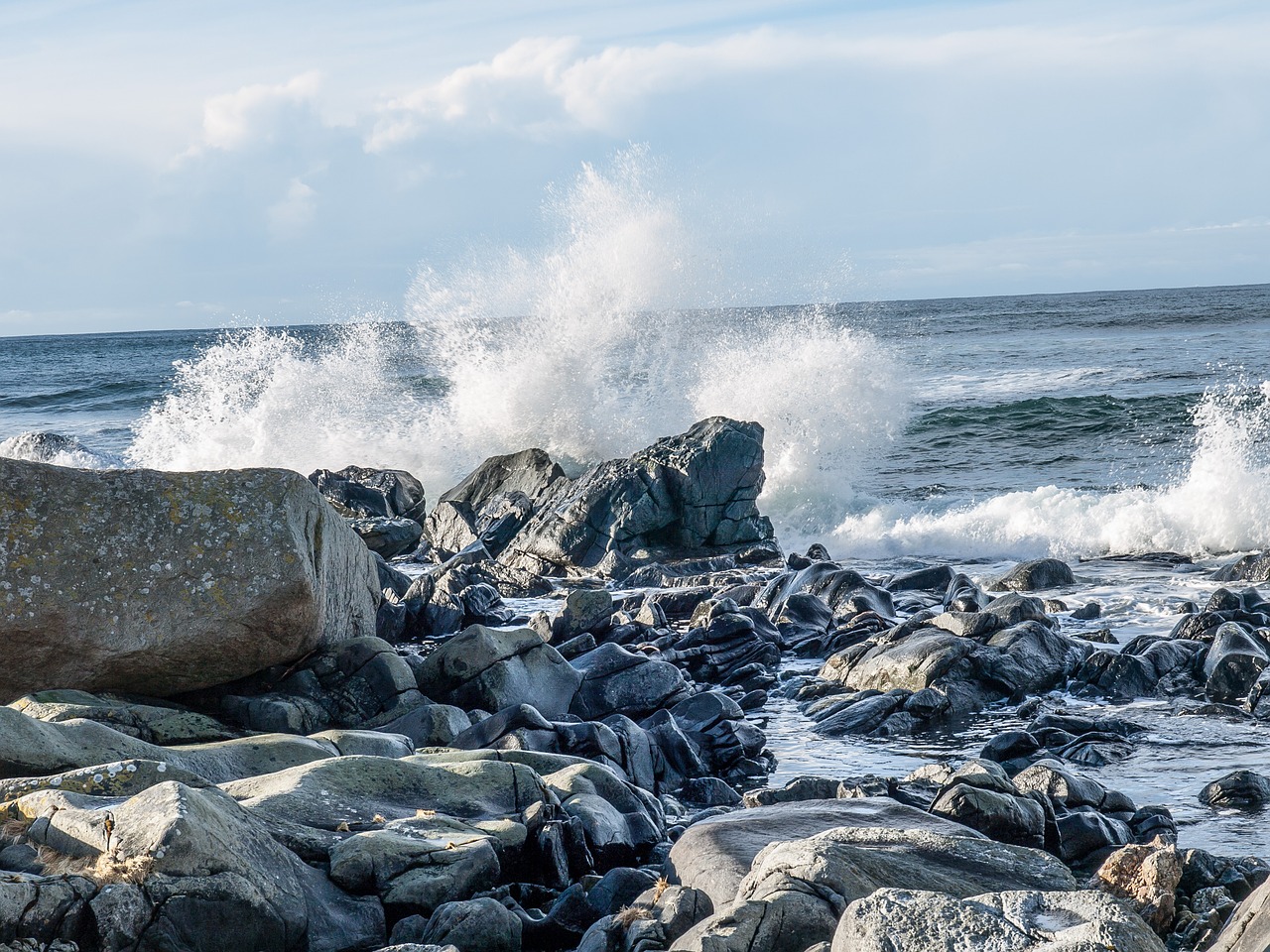 cliffs sea waves free photo