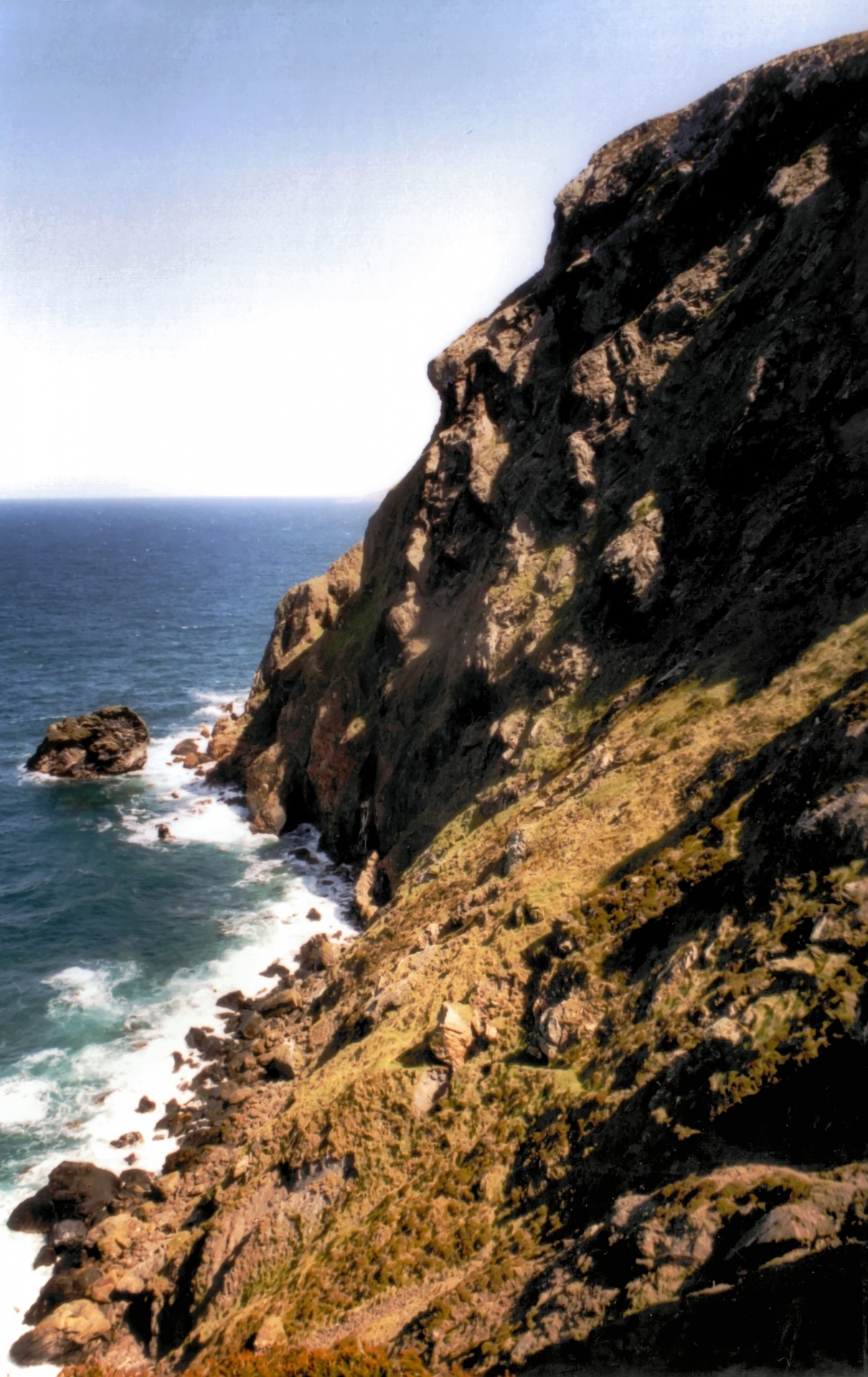 steep cliff bradda head free photo