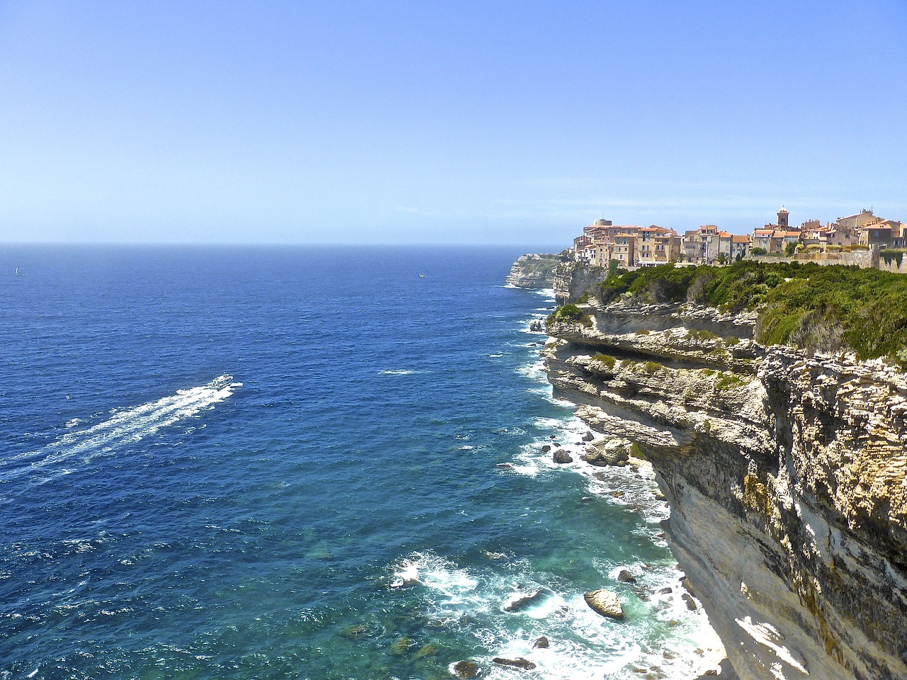 clifftop bonifacio corsica free photo