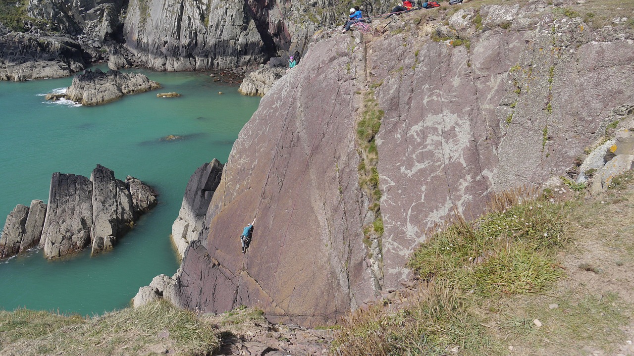 climb cliffs sea free photo