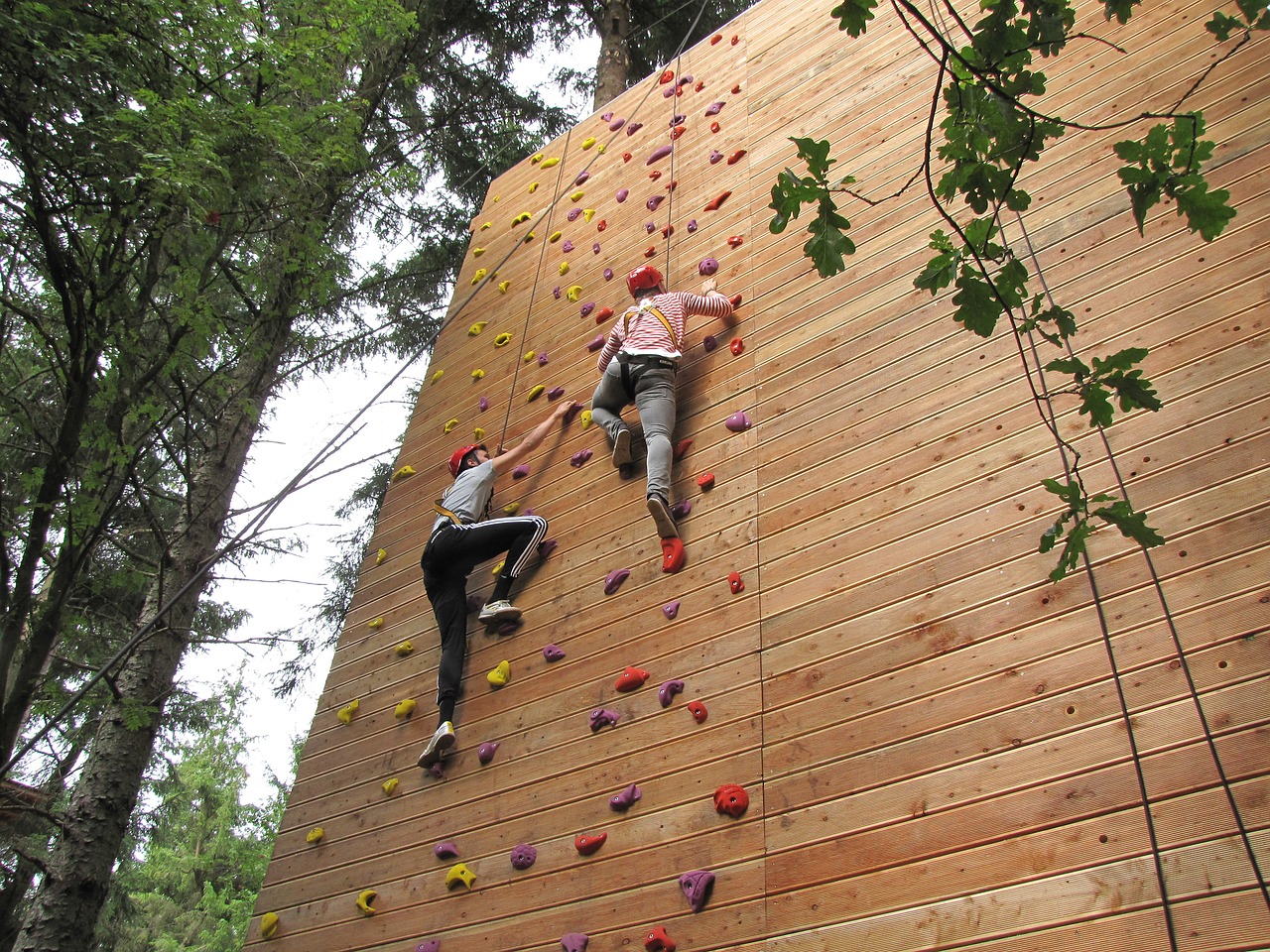 climb climbing wall high ropes course free photo