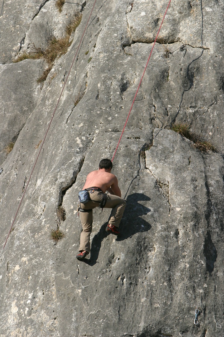 climb rock climbing rope climb free photo