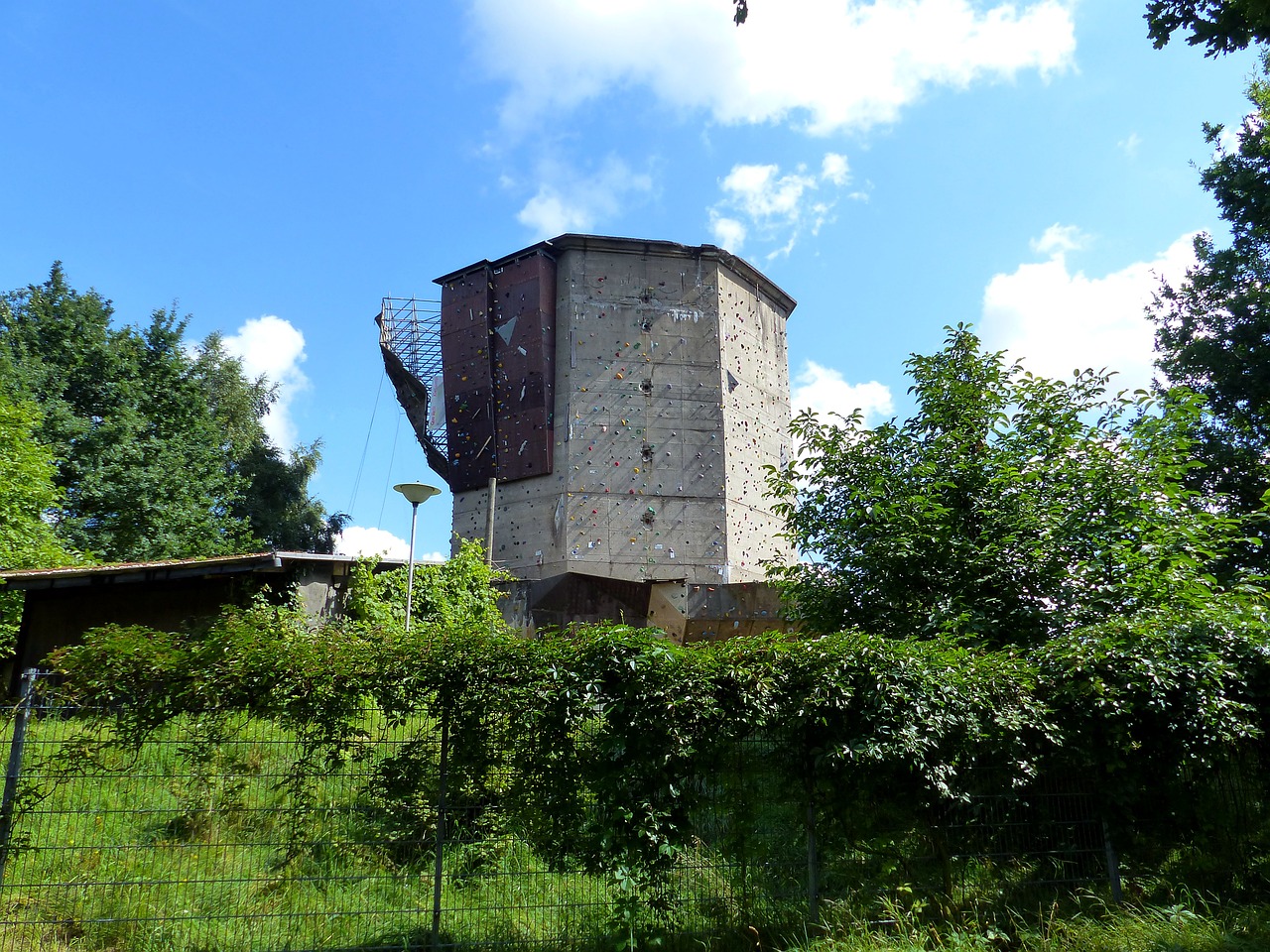 climb old water tower climbing plant free photo