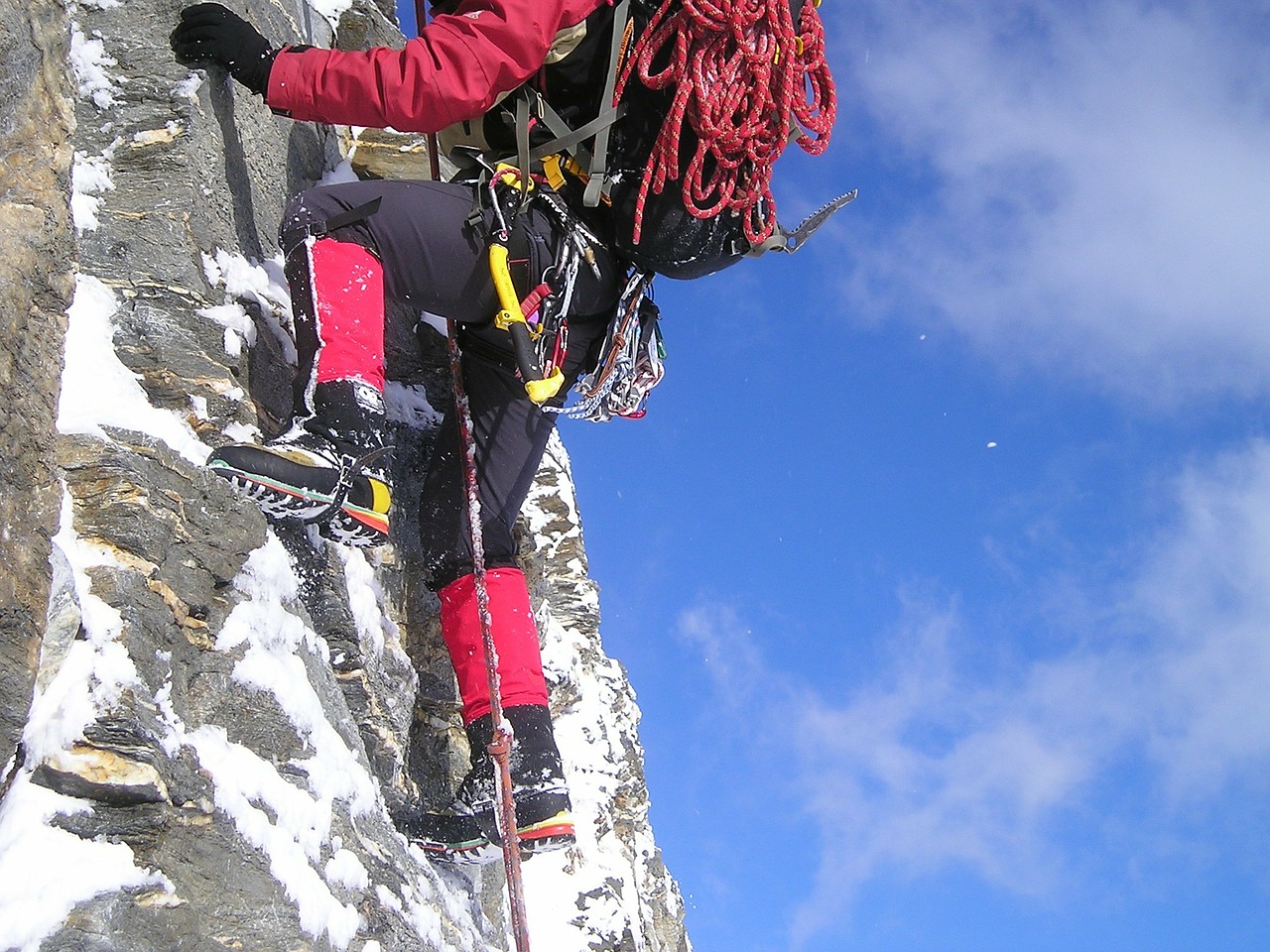 climb ice climbing equipment free photo