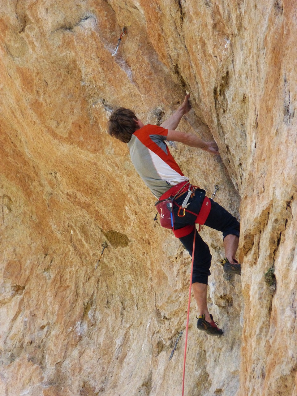climber escalation rock wall free photo