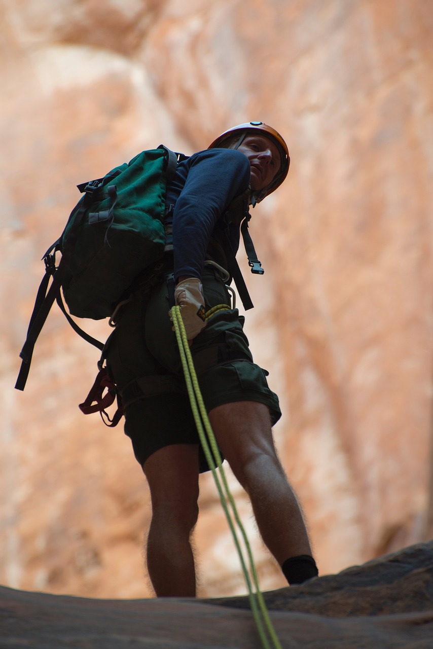 climbing rappelling canyoneering free photo