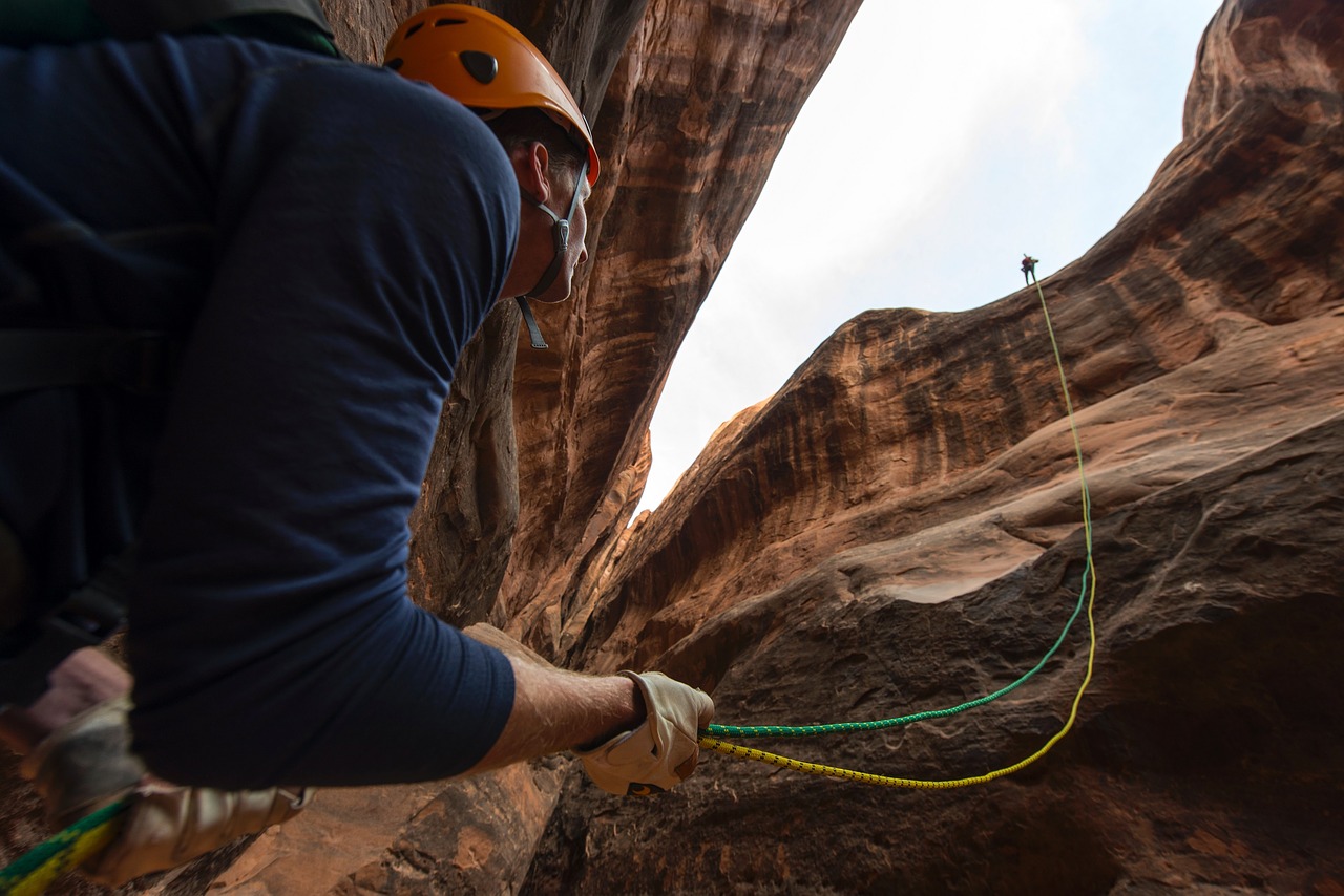 climbing rappelling canyoneering free photo