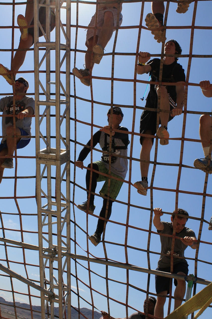 climbing cargo net challenge free photo