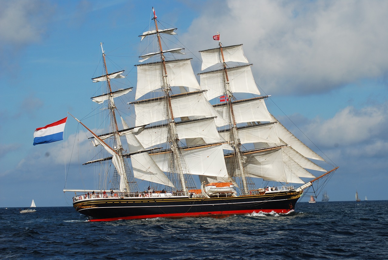 clipper ship tall masts free photo