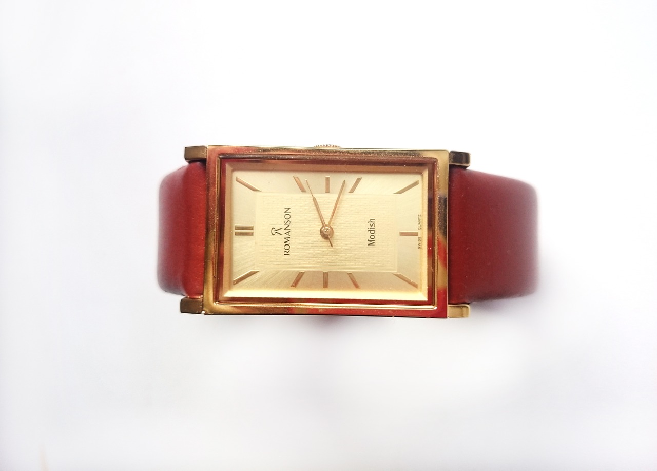 clock wrist leather belt free photo