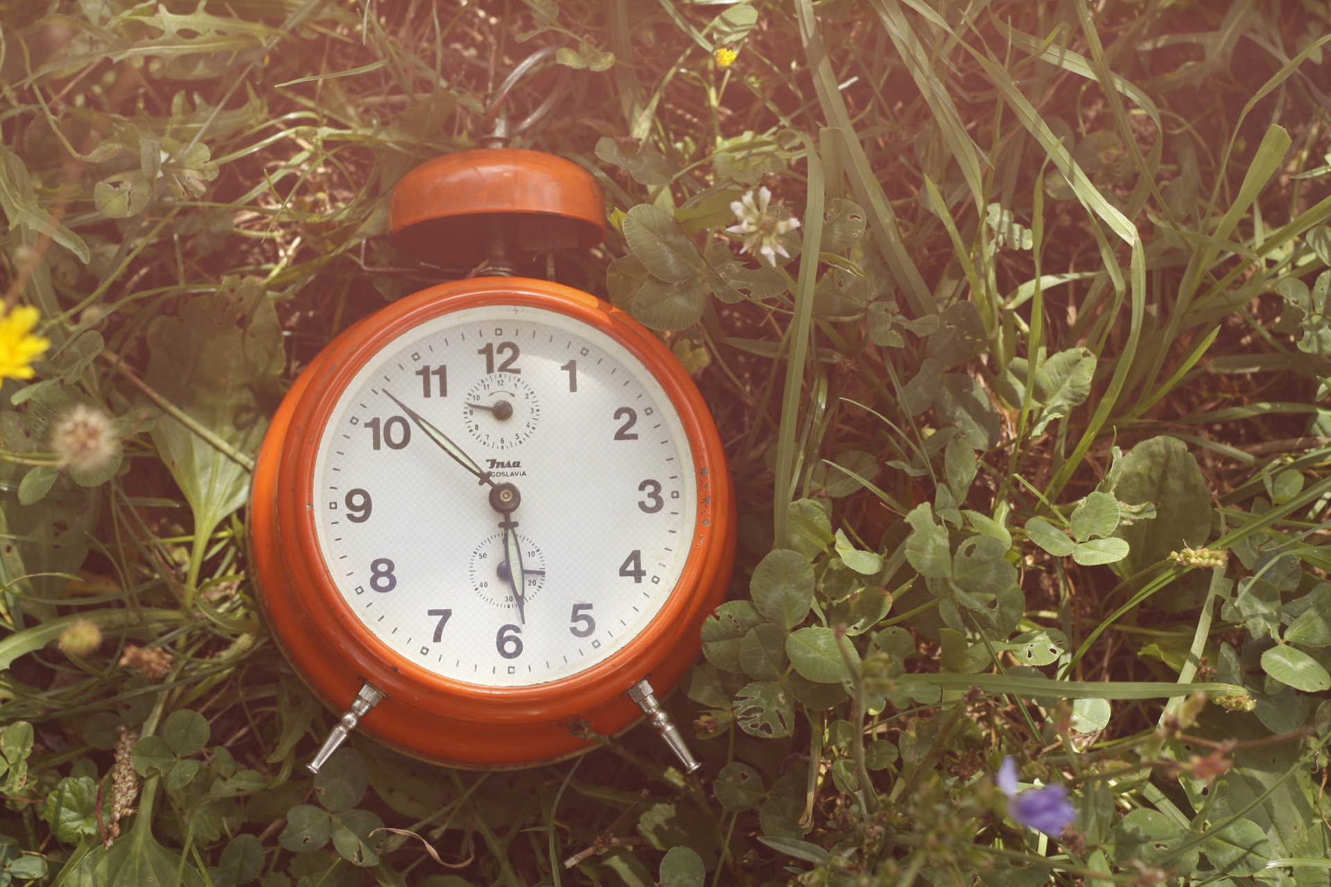 clock orange old free photo